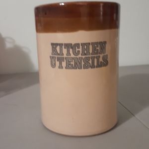 Vintage Stoneware Kitchen Utensils holder